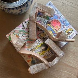 NWT in box Jeffrey Campbell Lindsay Nude Suede Champagne Heels Size 8